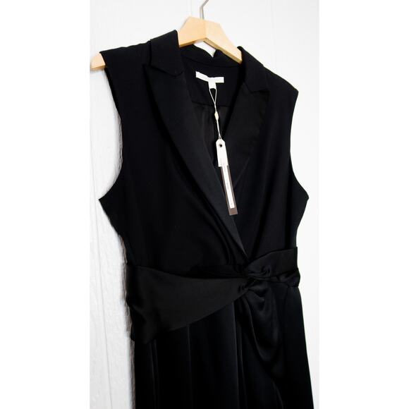 JONATHAN SIMKHAI Black Luxe Satin Twist Dress Size 10 MSRP $695 - Picture 8 of 15